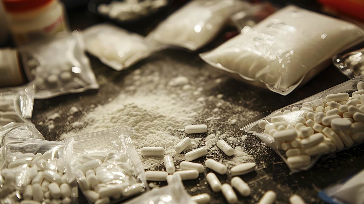 Possession or Drug Trafficking Bags of pills and powder